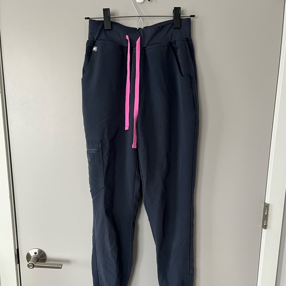 Pants - Figs scrub Joggers with Pink Drawstring